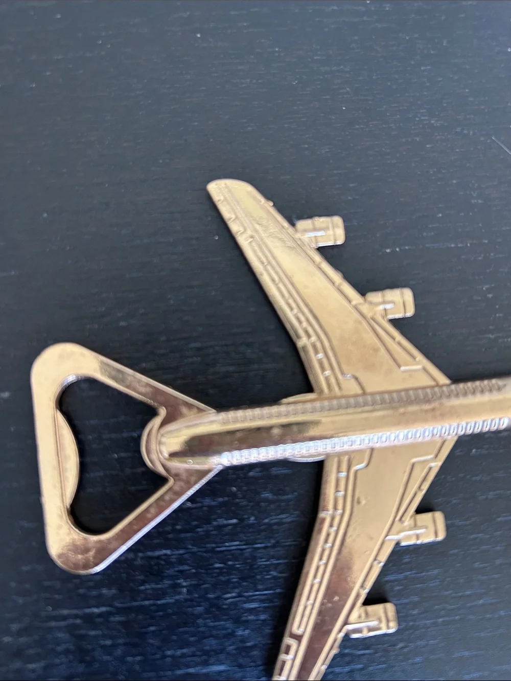 Gold Airplane Bottle Opener - Brand Unspecified